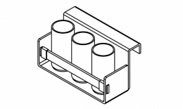 GD Коробочка с баночками монтаж на планку, 24x13x12 см, Metal/Krion/Piel
