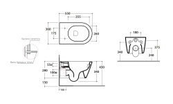 GLOBO FORTY3 Унитаз подвесной 55x36 см, с системой Cleanstorm, BI Bianco мини 3 3