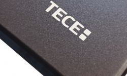 TECEsquare Панель смыва стеклянная с двумя клавишами, cтекло черное, сатинированное мини 3 3