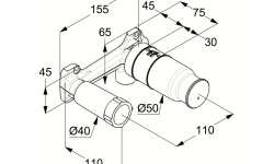 KLUDI Внутренняя часть для смесителя на раковину, настенный монтаж DN 15 мини 3 2