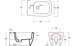 ALICE WUNDER Биде подвесное, белый глянцевый мини 3 5