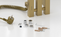 СУНЕРЖА Вердикт 4.0 Полотенцесушитель (электрика), H1200х100 мм, ТЭН левый, Золотой шёлк мини 3 4