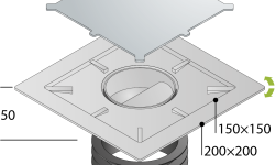 OMP Tea Kalamata Unseen Трап 115х115 мм, решетка под плитку, сухой затвор мини 3 2