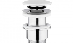 GLOBO Донный клапан для раковины без перелива, керамическая крышка, белый глянцевый мини 1