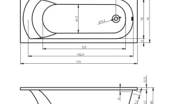 RIHO MIAMI Ванна акриловая прямоугольная, 170x70 см, 105 л, белый мини 3 3