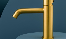 NOKEN ROUND Смеситель для раковины, без ДК, 3/8”, 5 л/мин, браш. золото мини 3 4