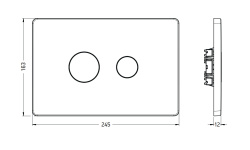 ART CERAM FILE Клавиша двойного смыва для унитаза, Chrome мини 3 3
