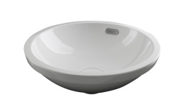 NOKEN FORMA RONDO Раковина Ø42см полуутопленная с преливом, сливной клапан «clicker» керамика, белый мини 1