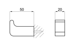 NOKEN LOUNGE Крючок настенный, хром мини 3 2