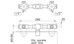 STELLA SIRIUS Смесителя для раковины на 3 отверстия из стены, хром мини 3 3