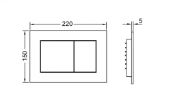 TECEnow Панель смыва для системы двойного смыва, 220x150x5 мм, черный матовый мини 3 2