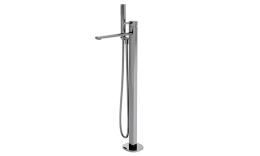 NOKEN CONCEPT Напольный смеситель для ванны/душа, с гибким шлангом и ручным душем, хром