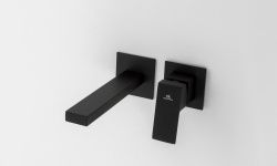 NOKEN SQUARE Внешняя часть, встроенного смесителя для раковины, излив 220 мм, черный мини 3 4