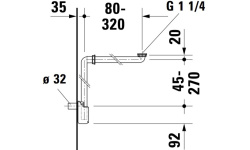 DURAVIT Экономичный сифон, 1 1/4“, белый мини 3 2