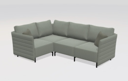 GAMADECOR STRIPES S2 R COMPOSICIÓN 1 Диван на ножках угловой правый 279x199 см, Спецзаказ!