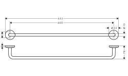 AXOR UNIVERSAL CIRCULAR Полотенцедержатель, 600 мм, матовый черный мини 3 2