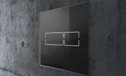 TECElux Mini Панель смыва для унитаза с электронным сенсорным приводом, стекло черное мини 3 3