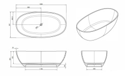KNIEF OVAL Shape Ванна отдельностоящая 180х93x56 см, XXX Marine blue/хром мини 3 4