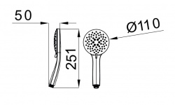NK ROUND Ручной душ с переключателем на 5 функций, 8,7 л/мин, чёрный матовый мини 3 2