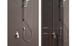 NOKEN PACK ROUND SHOWER Душевой комплект со смесителем и верхним душем 20 см, хром мини 3 7