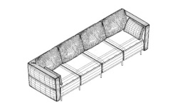GAMADECOR FOLD S2 4 Диван на ножках в комплекте 354x108 см, Спецзаказ! мини 3 2