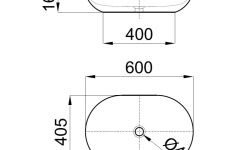 NOKEN SLENDER Раковина 60x40 см для установки на столешницу без перелива, без ДК, белый матовый мини 3 2