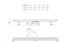 BETTOSERB FRAMELESS LINE Дренажный канал 750 мм, со вставкой без рамки, хром матов/полая под плитку мини 3 5