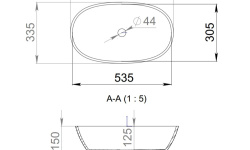 Salini SOFIA Раковина накладная 560х335х150 мм, без перелива, БЕЗ ДК, S-Sense - белый глянец мини 3 2