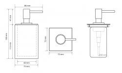 BEMETA GAMMA Дозатор для жидкого мыла отдельностоящий 72x160x86 мм, хром/белый мини 3 2