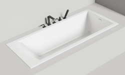 Salini CASCATA KIT Ванна встраиваемая 1806x802x593/610 мм, S-Sense - белый глянцевый/фурнитура белый мини 3 8