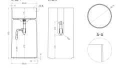 Salini ARMONIA ROUND 01 Раковина напольная 450х450х900 мм, S-Stone-белый матовый мини 3 7