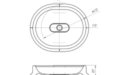 SITEGA Sayma Раковина накладная, 570х470хH107 мм, Custom мини 3 10