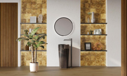 LANTIC PICAT Раковина напольная 40X40X84 см, TEXTURE HABANA DARK мини 3 2