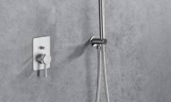 ALLEN BRAU PRIORITY Верхний душ Slim, нерж. сталь #304, д-250 мм. держатель 380 мм, браш.никель мини 3 5