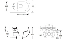 ALICE UNICA Унитаз подвесной, форма-круг, белый глянцевый мини 3 5