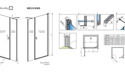 RADAWAY Nes 8 DWS wall 508 Дополнительная стенка, прозрачное мини 3 5