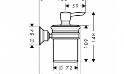 AXOR MONTREUX Дозатор для жидкого мыла, 300 мл, Brushed Nickel/фарфор мини 3 2