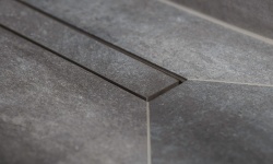PESTAN Confluo Frameless Line Линейный трап 650 мм, со вставкой, сатин.сталь/Черное стекло мини 3 7