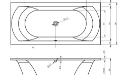 RIHO LIMA Ванна акриловая прямоугольная 190x90 см, 320 л., белый мини 3 3