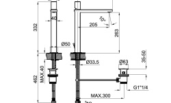 NOKEN FORMA Смеситель высокий для раковины, однорычажный, 1 отв., 3/8”, 5,7 л/мин, хром мини 3 2