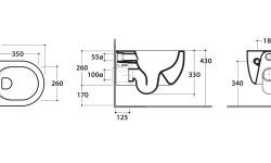 GLOBO MODE Унитаз подвесной безободковый, 53х34хh33 см, белый мини 3 2