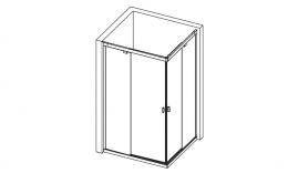 KRION YOVE 4 Стеклянная часть раздвижная 120 см (1185-1205 мм)xH1950 мм, SX, TR/SG/CR