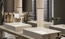 GESSI INGRANAGGIO Смеситель для раковины из стены на 2 отв., Black Metal Brushed PVD мини 3 5