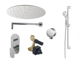 NOKEN PACK ROUND SHOWER Душевой комплект со смесителем и верхним душем 20 см, хром