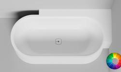 Salini PERLA CR Ванна пристенная угловая 1800х900x605 мм, S-Stone- RAL матовый мини 1