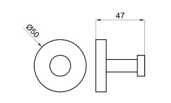 NOKEN ROUND INOX Крючок настенный, браш. нержавеющая сталь мини 3 2