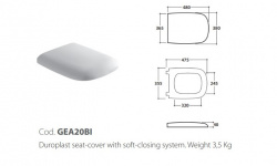 GLOBO Сиденье для унитаза soft-closing system, белый мини 3 2