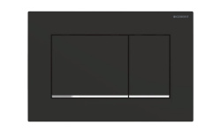 GEB SIGMA 30 Клавиша для двойного смыва, черный матовый лак/полоски хром мини 1