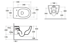 GLOBO 4 ALL Унитаз подвесной SENZABRIDA, 54х36 см, белый мини 3 4