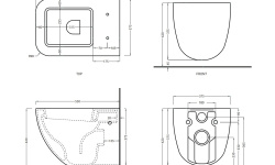 CIELO SHUI COMFORT Унитаз подвесной rimless в комплеке с креплениями 37,5x55x37,5 h, Gloss White мини 3 2